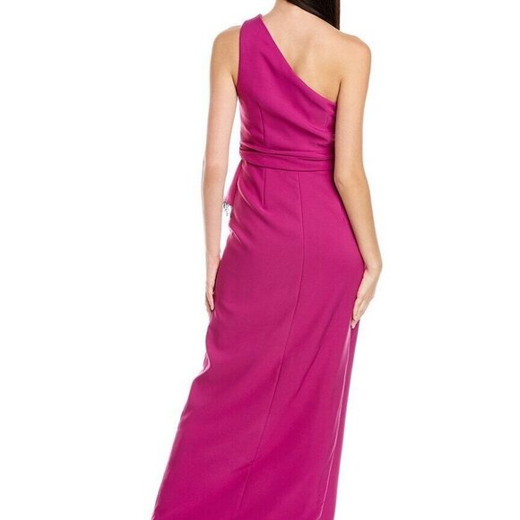 JS Collections Cerise Fuchsia And Black Lace Hayley A-Line Gown - Picture 3 of 4